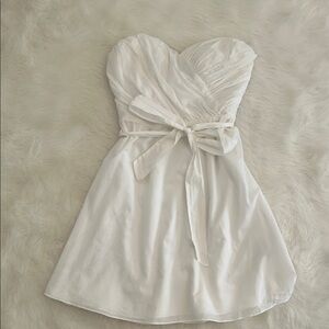 Express White Strapless Sundress Tie Front